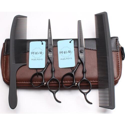 4Pcs/Set A9030 6'' Professional Hairdressing Human Hair Scissors Japan Steel 440C Combs + Cutting Shears + Thinning Scissors