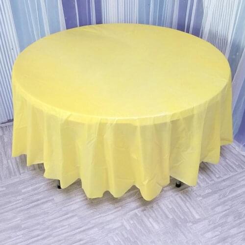 84 Inch Round Tablecloth Simple Disposable PE Waterproof Thicker Table Cover Fabric Home Table Cloth Dining & Bar
