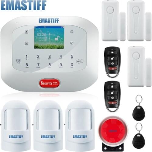 APP IOS Android GSM PSTN Dual Wireless Home Alarm Security System English Voice RFID Touch keypad