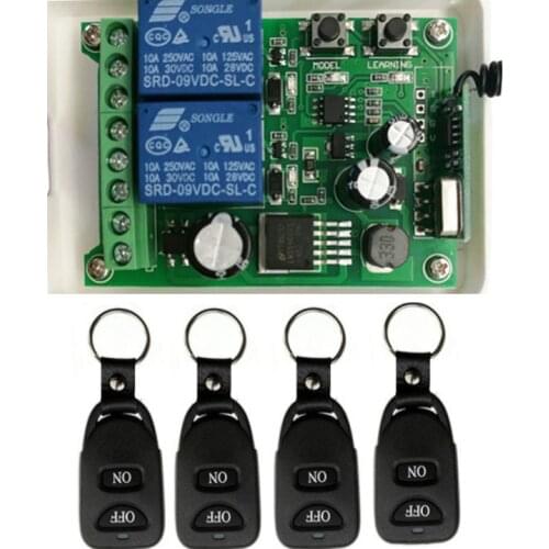 Wireless Remote Control Light Switch 10A Relay Output Radio DC12V 24V 36V 48V 2CH 2 CH Receiver Module + Belt buckle Transmitter