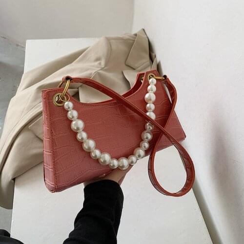 Underarm Designer Bag Shoulder Bag Handbags Purse Women Bag Fashion All-match Beaded 2021 New PU Leather Gradient Stone Pattern