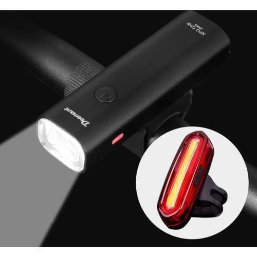 Deemount Bicycle Headlight Front Lighting 350Lumen 2000mAH Battery USB Charge LED Torch Optional Taillight Visual Warning Lanter