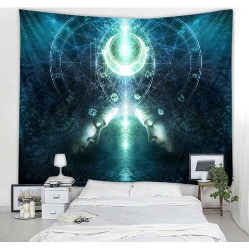 Moon phase dream tapestry wall hanging aesthetics room decoration hippie psychedelic wall blanket bohemian mandala yoga mat