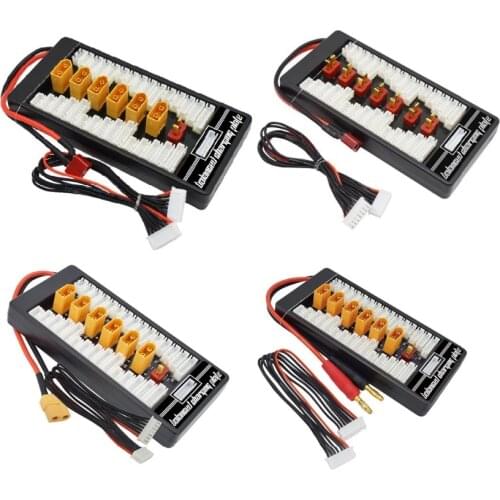 HotRc High Quality 2S-6S XT60 / T Plug Parallel Charging Board Para Board XT60 Plug 4.0MM Bananer T Plug for B6 B6AC B8 6 in 1