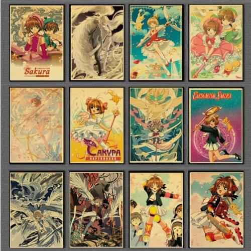 Canvas Painting Vintage Anime Cardcaptor Sakura Wall Art Nordic Poster and Print Home Decoration Pictures for Living Room Decor