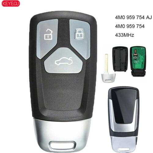 KEYECU Smart 3 Button Remote Key for A*udi A4 A5 TT Q5 Q7 SQ5 2016 2017 2018 2019 433MHz - FCCID: 4M0959754T, 4M0 959 754 AJ