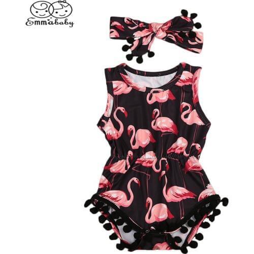 Newborn Baby Girl Tutu Tassel Sleeveless Romper Bodysuit Jumpsuit+Headband Outfits Kids Summer Clothes Set 2Pcs