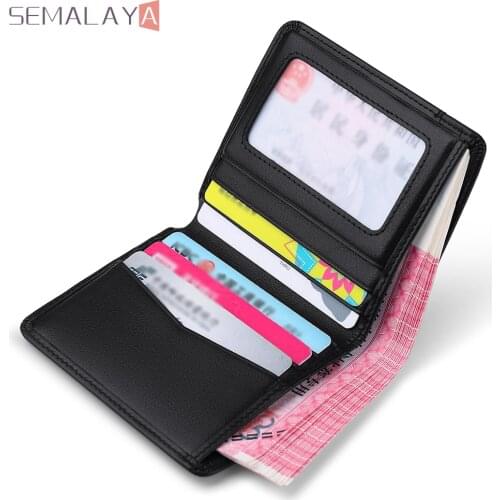 2021 New Design Wallets Men SEMALAYA Brand Original Leather Purse for Men Small Slim Fashionable Card Holder Case Pocket