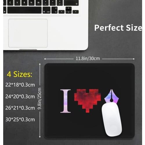 Mouse Pad Graphic Designer Concept With Red Pixelated Heart And A Pen Tool With Watercolor Effect.S Print Anti-Slip Floor Mats