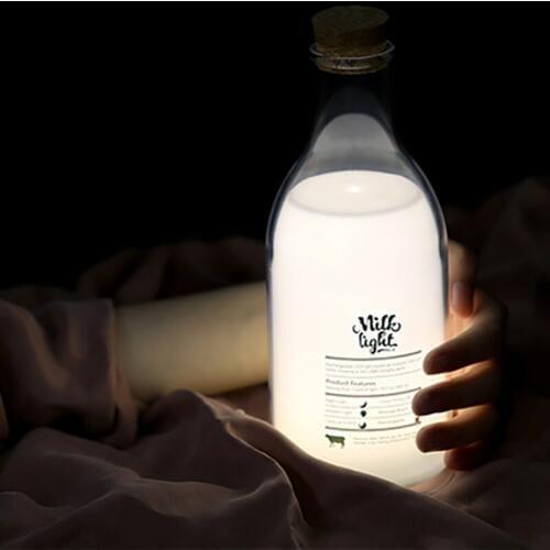 Creative Milk Bottle Message Night Light Bedroom Luminescence Charging Night Lighting Lamp Sleeping Lamp Kids Birthday Gifts