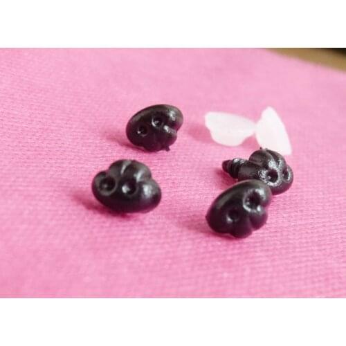 100pcs-7x10mm tiny black toy nose animal dog nose with hard washer for diy plush doll findings