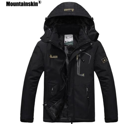 Mountainskin Mens Winter Inner Fleece Waterproof Jacket Outdoor Sport Warm Brand Coat Hiking Camping Trekking Skiing Male MT058