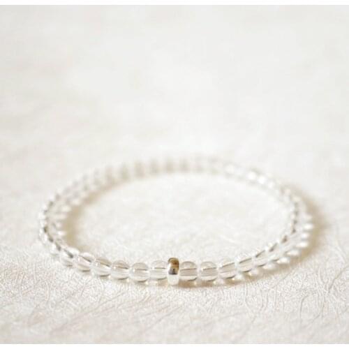 Lily Jewelry Real Clear Crystal Quartz 4mm Beads Bracelet for Men or Women Healing Stone Nice Gift Dropshipping