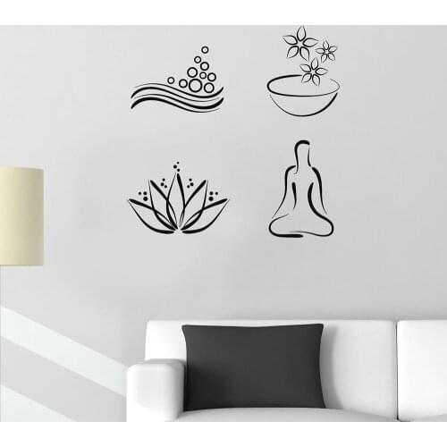Spa Salon Massage Relaxing Vinyl Wall Stickers Home Decor Bathroom Decal Mural Gift Removable