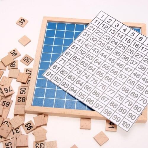 Montessori Education Wooden Toys 1-100 Digit Cognitive Math Toy Teaching Logarithm Version Kid Early Learning Educational Gifts