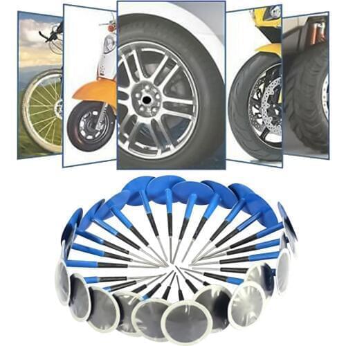 24pcs Universal Tire Puncture Repair Tubeless Wired Mushroom Plug Patch Kit for Car Motorcycle Truck Car Professional Tools