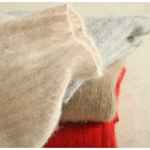 Mink Cashmere Sweater Female Soft Korean Style Skinny Winter Turtleneck Women Bodycon Basic Pullovers Long Sleeve Pull Femme