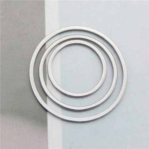 Julie Wang 12PCS Hollow Circle Charms Stainless Steel Gold Silver Color Round Geometric Pendant Earring Jewelry Making Accessory