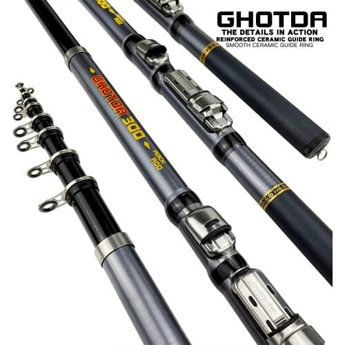 GHOTDA Fishing Rod Mini Portable Ultra Light Short Carbon Telescopic Fishpole Rods Easy Carry Fishing Tackle
