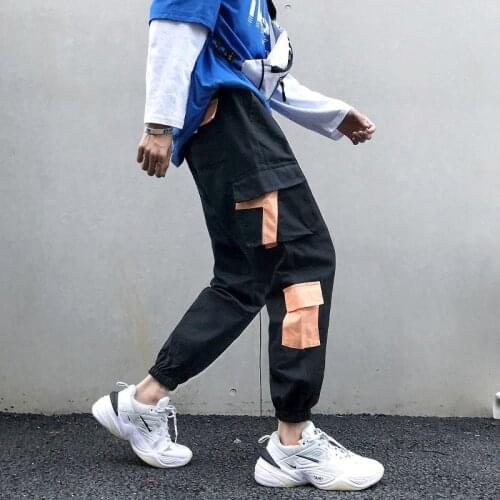 Leisure Mens pant Multiple pockets Safari Style Harem Pants Mens pant Fashion Elastic Waist Design Harem Long pants Size S-3XL