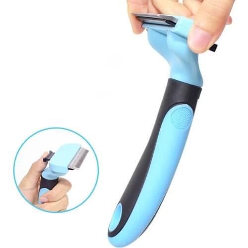 6.5cm/10cm Steel Tooth Hair Remove Flat Dog Comb Pet Brush Hair Removal Easy Clean Compact Comb Longhair Cat TPR Material