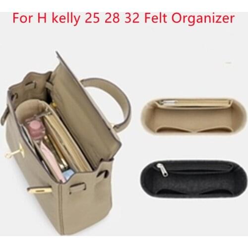 For KELLY 25 28 32 Felt Cloth Insert Bag Organizer Makeup Handbag Organizer Travel Inner Purse Portable Cosmetic Bags