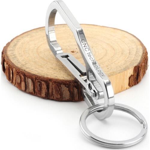 Heavy Duty Carabiner Keychain EDC Quick Release Hooks With Titanium Key Ring