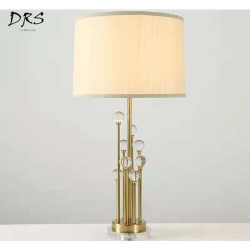 Post-modern Led Table Lamp American Luxury Bedroom Desk Lights Crystal Ball Standing Lamp Luminaria Designer Lampara Lighting