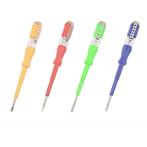 Test Pen Portable Flat Screwdriver Electric Tool Utility Light Device Screw Driver Hand Tools LED Voltage Tester Colorful