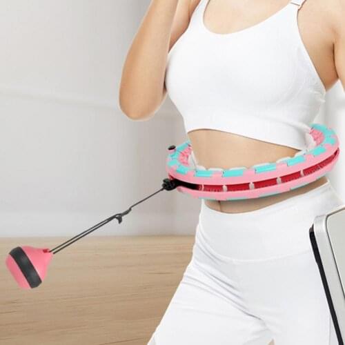 1 Set Smart Sports Hoops Abdominal Fitness Auto-Spinning Ball Detachable Knots Weighted Fitness Hoops with Gravity Ball for Home