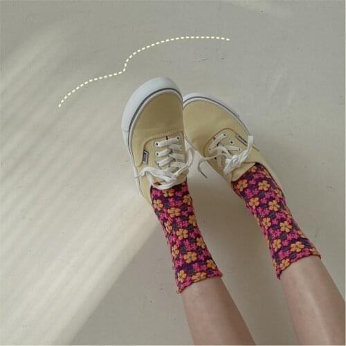 Spring Fashion New Womens Socks Harajuku Retro Vintage Streetwear Long Socks Japanese Style Kawaii Cute Cotton Crew Socks Gifts