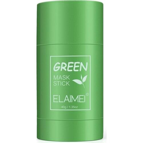 1PC 40g Green Tea Mask Stick Facial Cleansing Oil Control Pore Deep Clean Reduce Blackheads Improve Facial Dullness