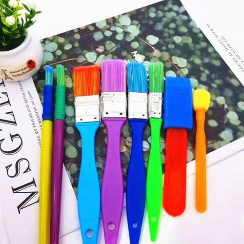15pcs Sponge Foam Brush Set DIY Art Supplies Gifts Paint Set Bristle Sponge Brushes Kit for Kids Colorful Oil Painting
