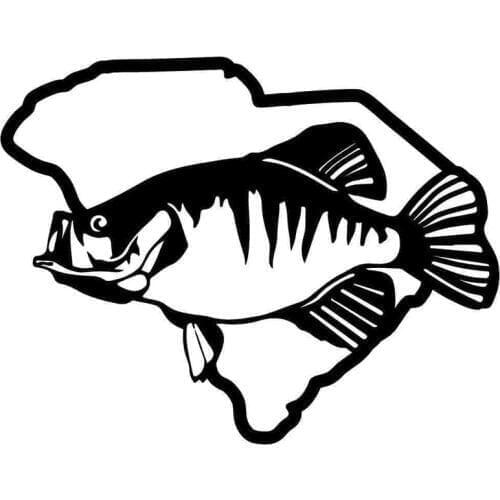 16.3*12.7CM Crappie South Carolina Fish Vinyl Decal Funny Car Styling Decoration Stickers Black/Silver C6-1272