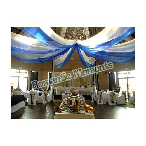 16 pieces Banquet Mediterranean Style Ceiling Drape Canopy Drapery for decoration wedding fabric 0.7m*8m per piece Wedding Decor