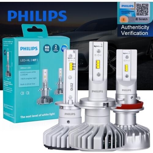 2x Philips H4 H7 LED H1 H11 9005 9006 X-treme Ultinon Essential LED 200% Brighter Car Auto Luces Headlight Fog lamps 6000K White