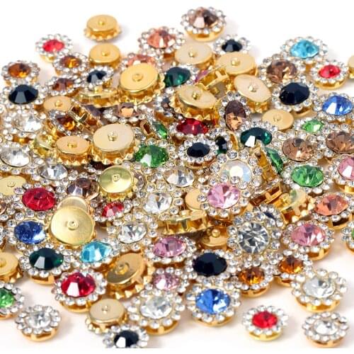 50pcs Claw Rhinestones Sun Flower Crystal Glass Stones Strass Decorations Beads for Jewelry Making DIY Sew Hairband Accessories