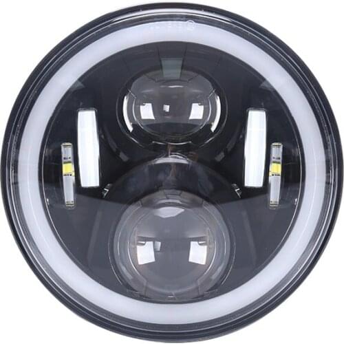 7Inch Round Motorcycle LED Headlight Halo Ring Hi-Low Beam Lamp For Honda CB400 CB750 CB1300 Hornet 250/600/900 VTEC400 VTR250