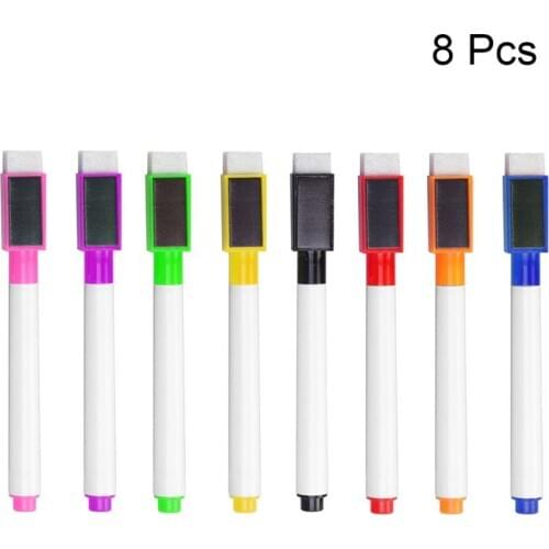 8pc 8Colorful Magnetic Whiteboard Pen White Board Marker Built In Dry Eraser Student ChildrenS Drawing Pen SchoolofficeSupplies