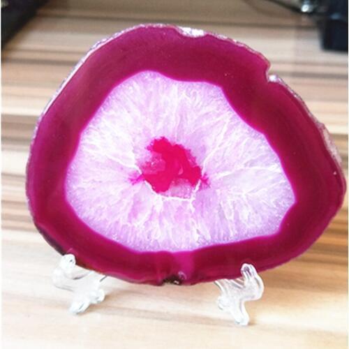 85-90mm rose Agate natural UNIQUE quartz crystal druzy rock thin slice