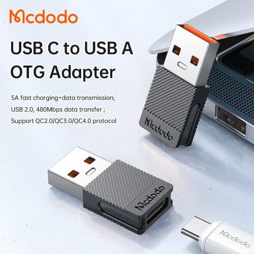 Mcdodo USB A To Type C Adapter For Car usb Laptop Earphone USB Adapter 5A Fast Charing For Samsung Xiaomi 10 Data Transmission
