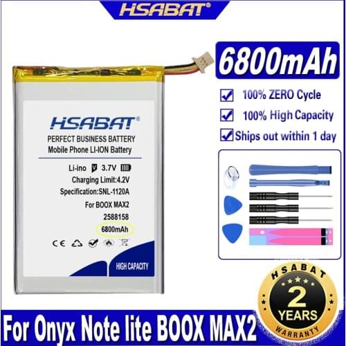 HSABAT Note lite BOOX MAX2 2588158 6800mAh Battery for Onyx Note lite BOOX MAX2 2588158 Ebook Batteries