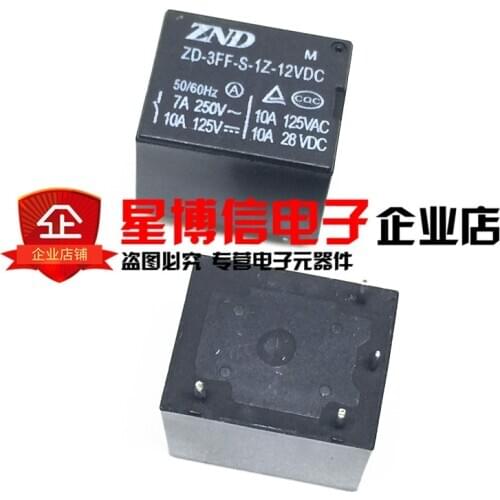 Free Shipping5PCS Relay ZD-3FF-S-1Z-12VDC a set of conversion 5 feet JQC-3FF-12VDC-1ZS blue ZND 7A250V