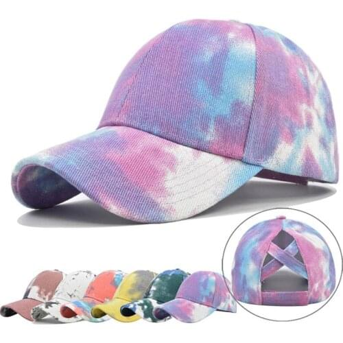 2021 Summer Tie-dye Baseball Cap For Women Men Hip Hop Caps Outdoor Sports Golf Hat Cotton Sun Hat Visor for Lady Girls