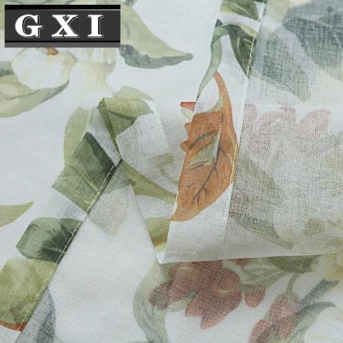 Floral Short Curtains Finished Product For Kitchen Voile Curtain For Living Room Modern Bedroom Sheer Curtains Screening Decor