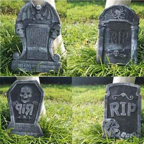 Halloween Decoration Grave Tombstone Props Skull Skeleton Horror Props Rip Tombstone Halloween Home Party Supplies Accessories