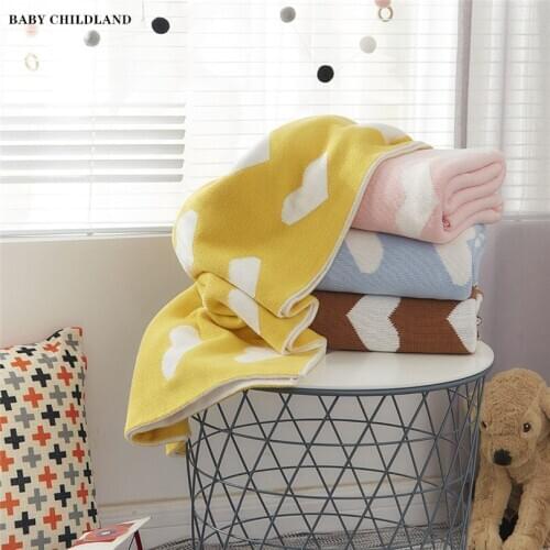 Baby Knitted Blanket Newborn Baby Swaddle Wrap Cotton Kids Boys Girls Blanket Infant Crib Bedding Stroller Receiving Blanket