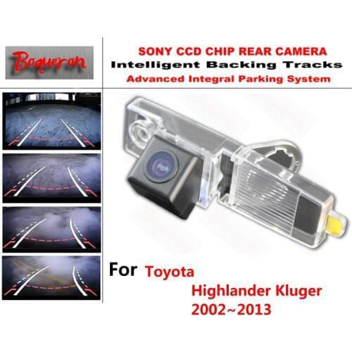For Toyota Highlander Kluger 2002~2013 CCD Car Backup Parking Camera Intelligent Tracks Dynamic Guidance Rear View Camera