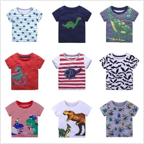 Dinosaur Baby Boys T Shirts Animal Kids t-shirts 100% Cotton Summer Boy Clothes Tees Jersey Toddler tshirt Tops 1-6 Year Outfits