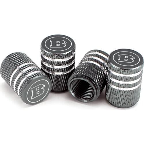 4Pcs/Set Letter B Car Tyre Valve Dust Caps Aluminum Tire Wheel Valve Stem Air Caps Covers For VW Mercedes Benz Ford Nissan Mazda
